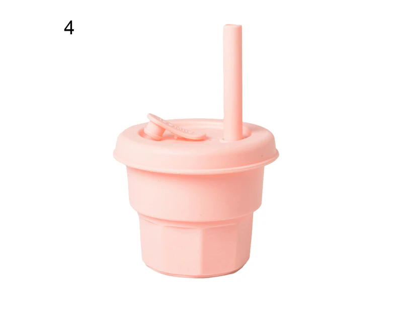 1 Set 300ML/400ML Water Cup Flexible Heat-resistant Silicone Unbreakable Straw Tumbler Jug for Home-4 - 4