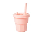 1 Set 300ML/400ML Water Cup Flexible Heat-resistant Silicone Unbreakable Straw Tumbler Jug for Home-4 - 4