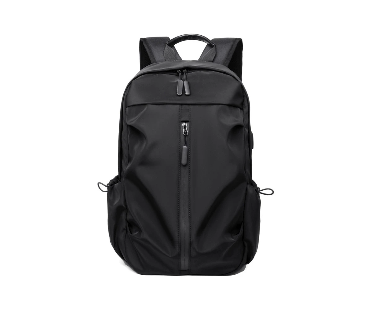 black-Backpack Laptop Bag Shoulder Bag with USB Charging Men Large Capacity Travel Storage Bag for 14 inch Computer