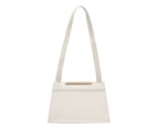 Fashion Solid Color Handbag Totes Women PU Leather Casual Travel Shoulder Underarm Purse Portable Top-handle Bags (White)