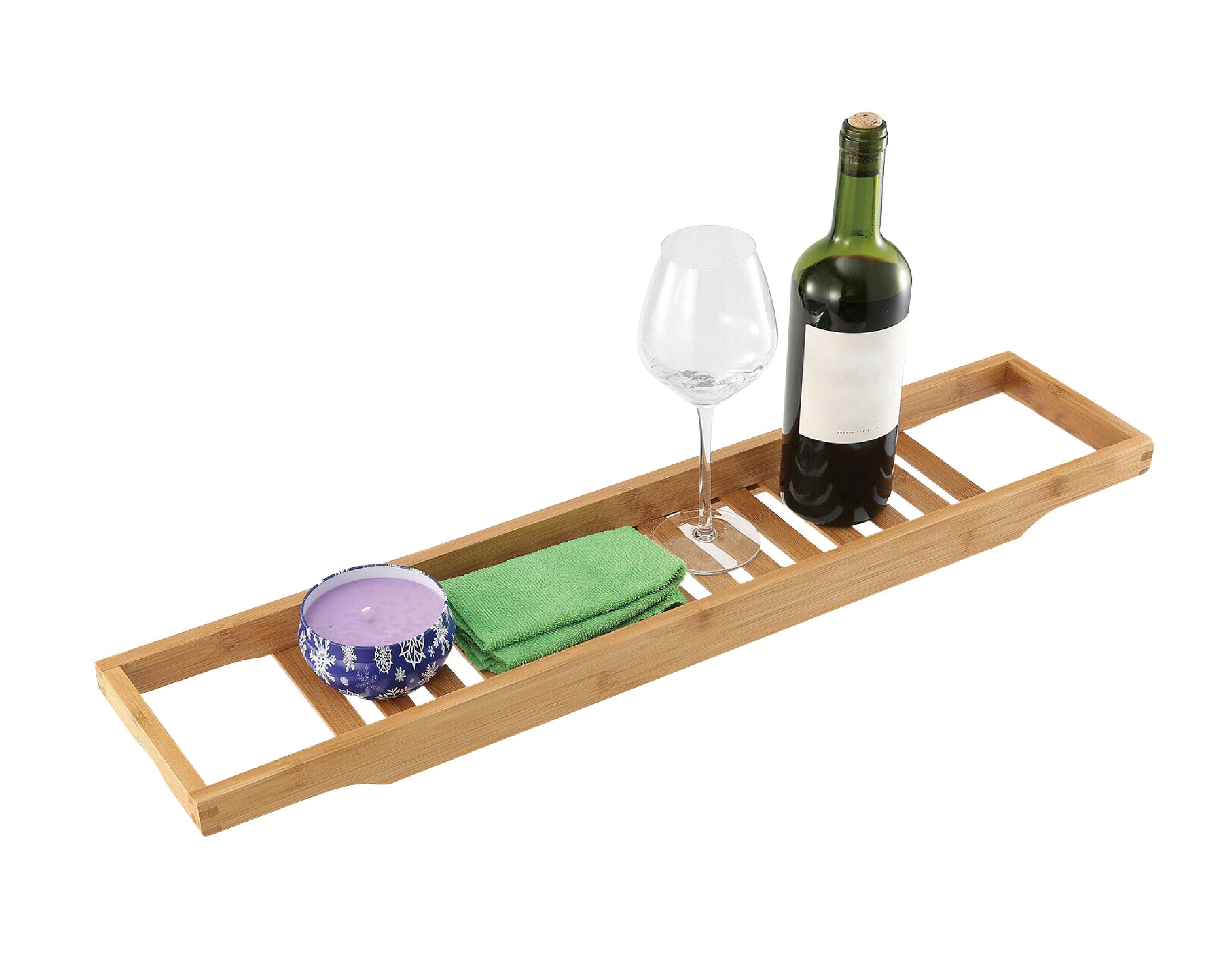 Bamboo Bath Caddy Bathtub Tray Rack Shelf Storage Organiser Holder