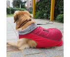 Waterproof Thick Warm Dog Coat with Reflectors-2XL-Red