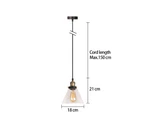 3X Glass Pendant Light V intage Kitchen Pendant Lamps E27 w/ 25W Bulbs