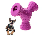 Three-Hole Pet Dog Toys Interactive Feeder Ball Portable Feeding Chew Food - Purple