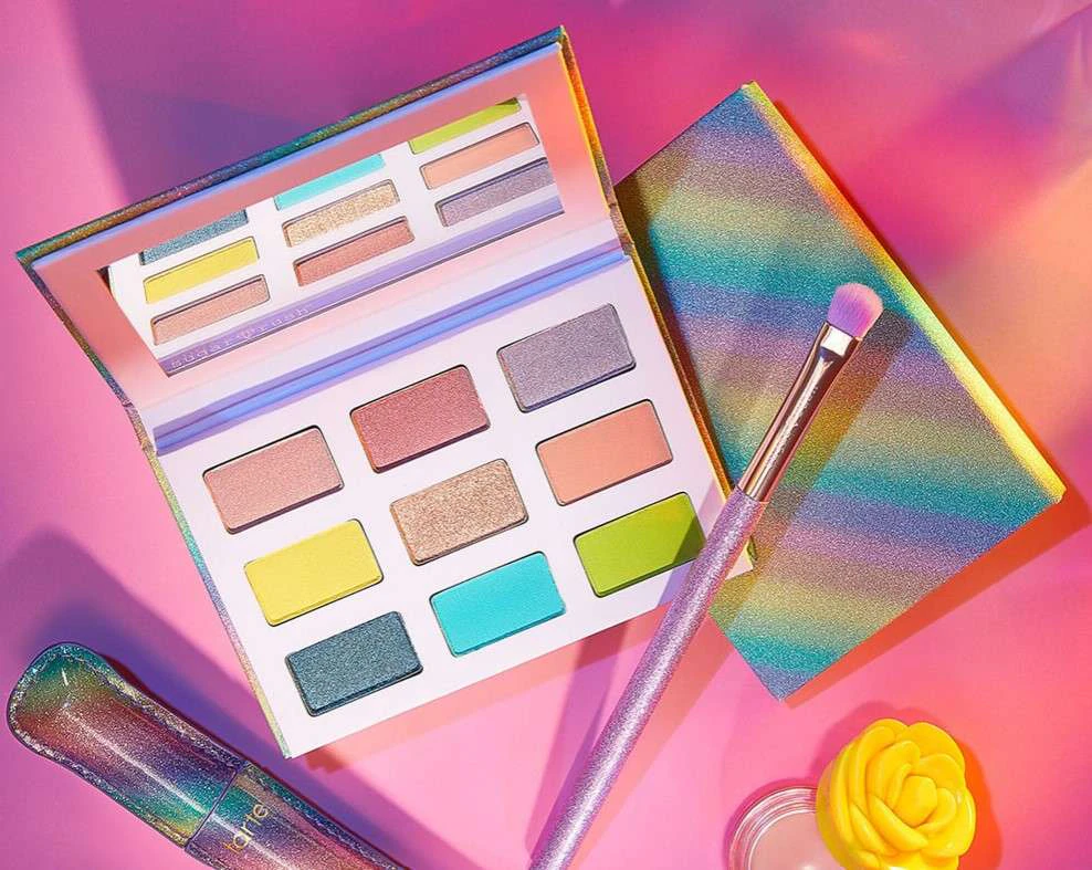 Tarte Sugar Rush Sunbeams & Daydreams Eyeshadow Palette + Brush Set Eye Shadow Blush Cheek