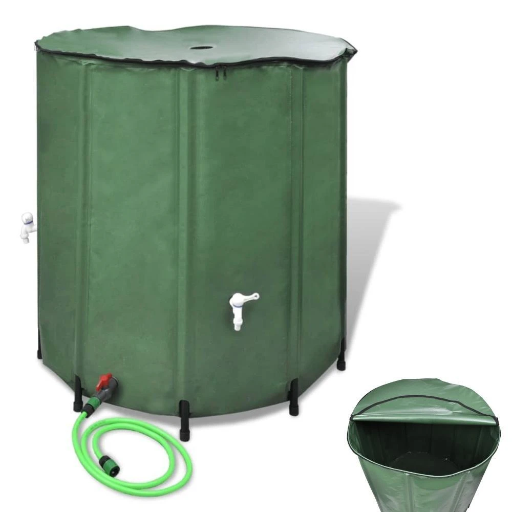 Collapsible Rain Water Tank 250L Portable Rainfall Collector Outdoor Container Filter Net