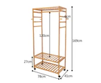 Garment Clothes Rail Scarf Cart Coat Rack Rolling Wooden Stand