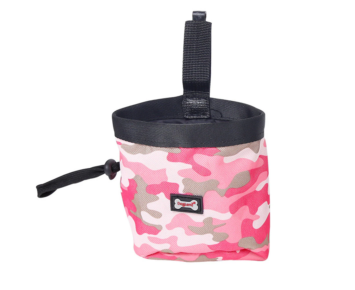 Portable Dog Treat Training Pouch with Poop Bag Dispenser - Pink