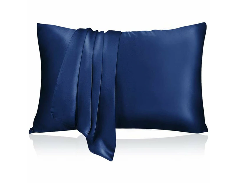 2 pcs Mulberry Silk Hypoallergenic Pillow Cases - Blue