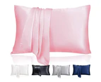 2 pcs Mulberry Silk Hypoallergenic Pillow Cases - Blue