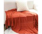 SOGA Red Diamond Pattern Knitted Throw Blanket Warm Cozy Woven Cover Couch Bed Sofa Home Decor with Tassels