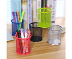 4Pcs Desk Simple Practical Round Grid Metal Pen Holder Container Storage Box-Green