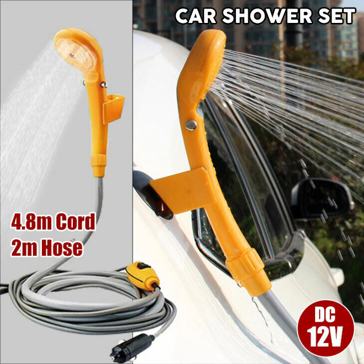 Portable Automobile Shower Set 12V Water Pump Travel Trip Camp Boat Car Caravan