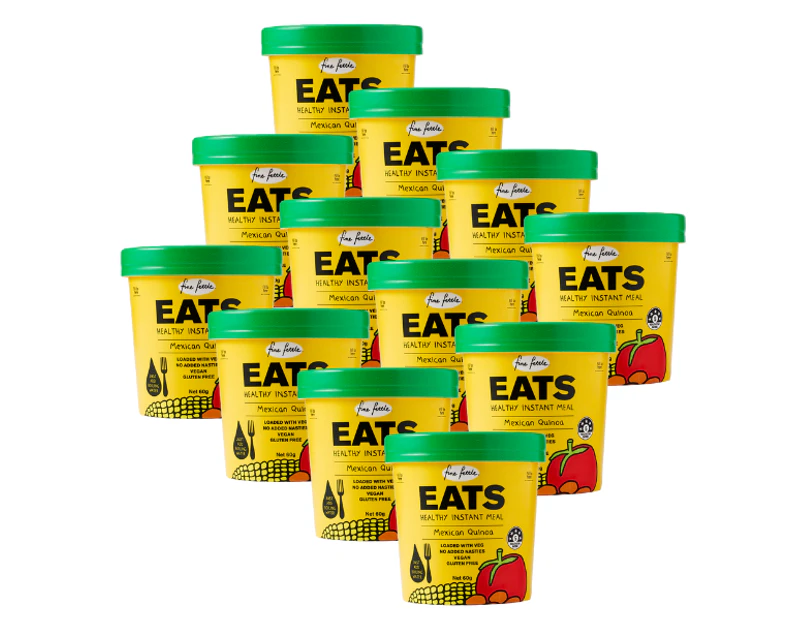12 x Fine Fettle Foods Mexican Eats 60g (40g Rehydrated) - Healthy Gluten Free Instant Meal