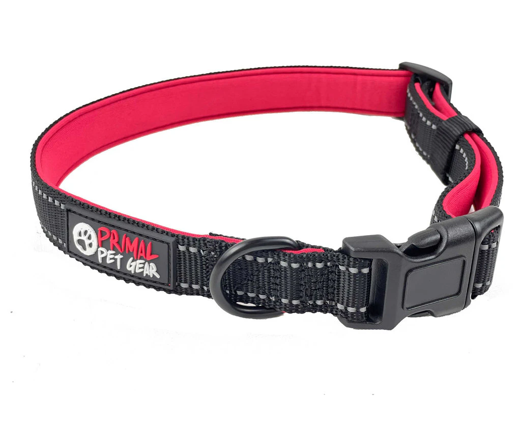 Primal Pet Gear Tough Dog and Puppy Collars - Black-Red