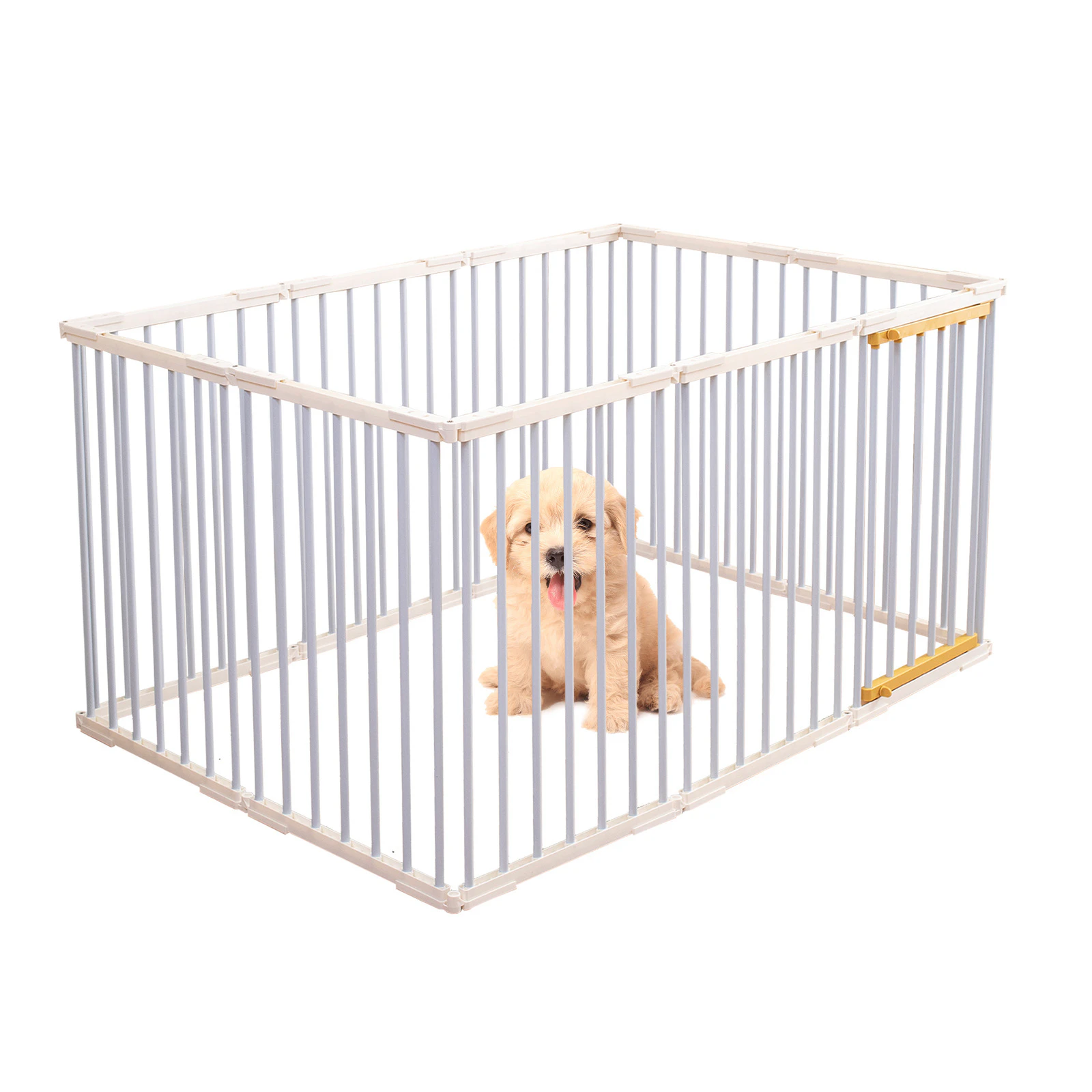 TOPET Dog Playpen Enclosure 10 Panel Pet Playpen Fold Exercise Fence Puppy Cage -