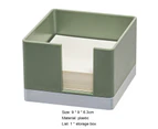 Storage Box Large Capacity Smooth Writing Plastic Portable Stationery Sticky Notes Cube Holder School Supplies -Green