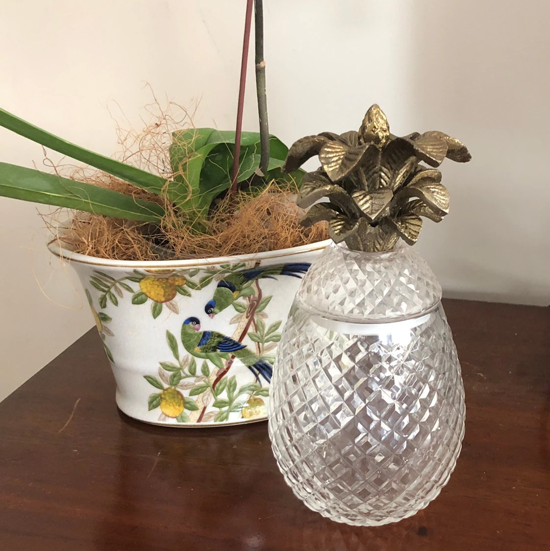 Emporium Cut Glass Pineapple Lidded Jar