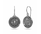 Solid 925 Signature Silver Antique Primadonna Earrings