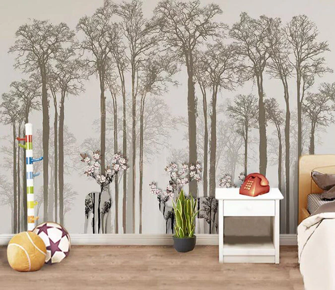 3D Misty Woods 1143 Wall Murals WallPaper Murals Wall Print Decal Wall Deco Indoor Wall Murals