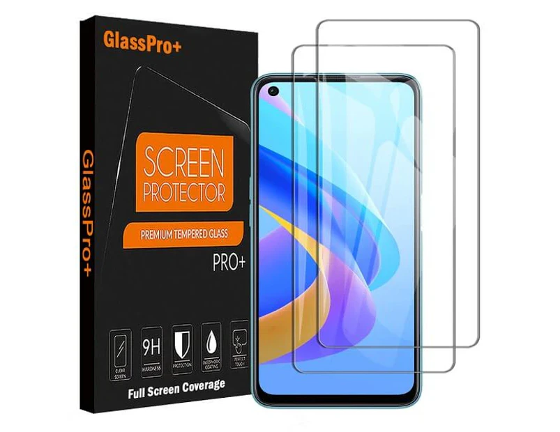 [2 PACK] Oppo A96 4G Screen Protector Full Cover Tempered Glass Screen Protector Guard (Clear)