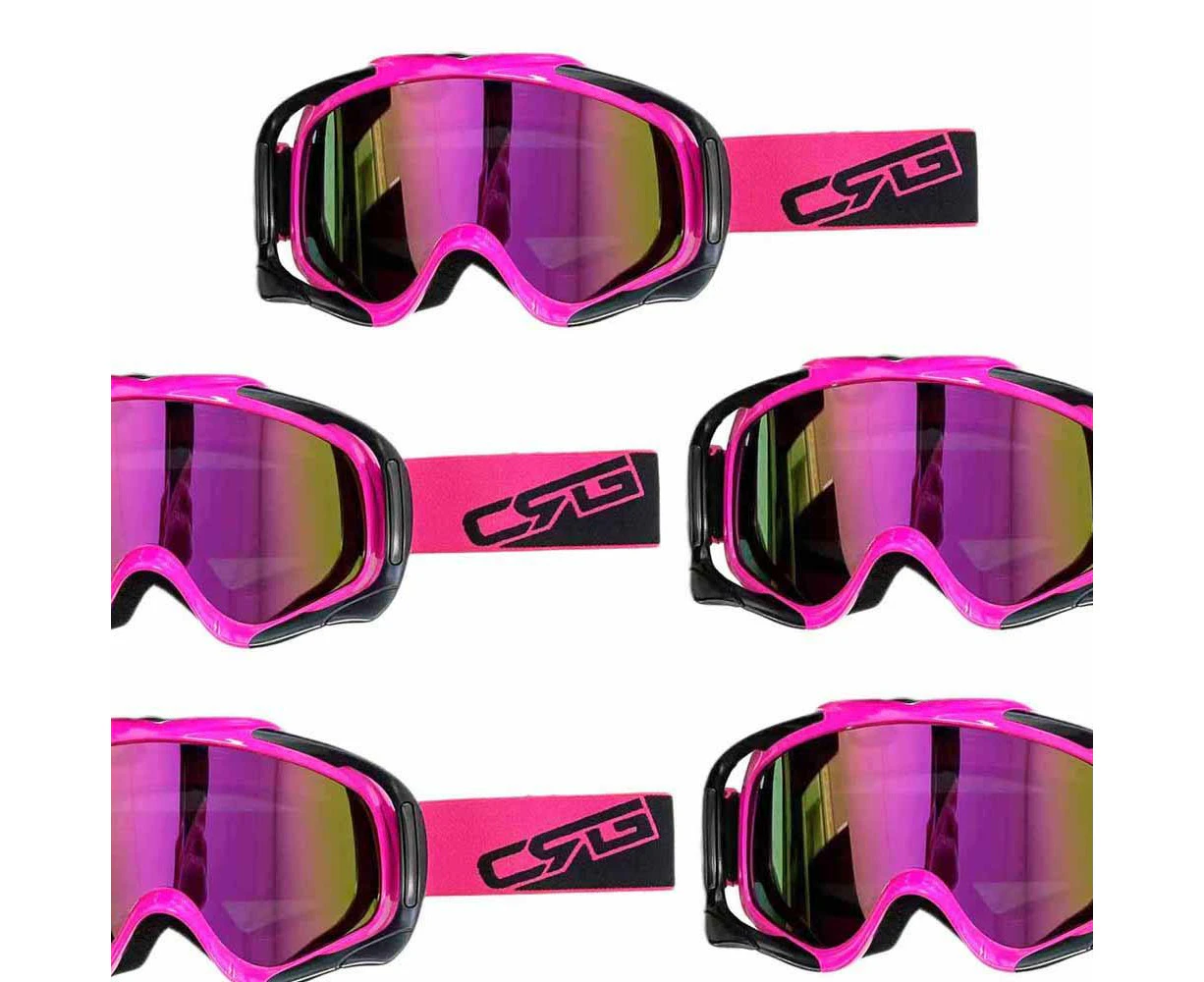 CSG Wholesale 5pcs Pink Goggles Tinted Lens For Snow Goggles, Skiing, Motorcycle Sports