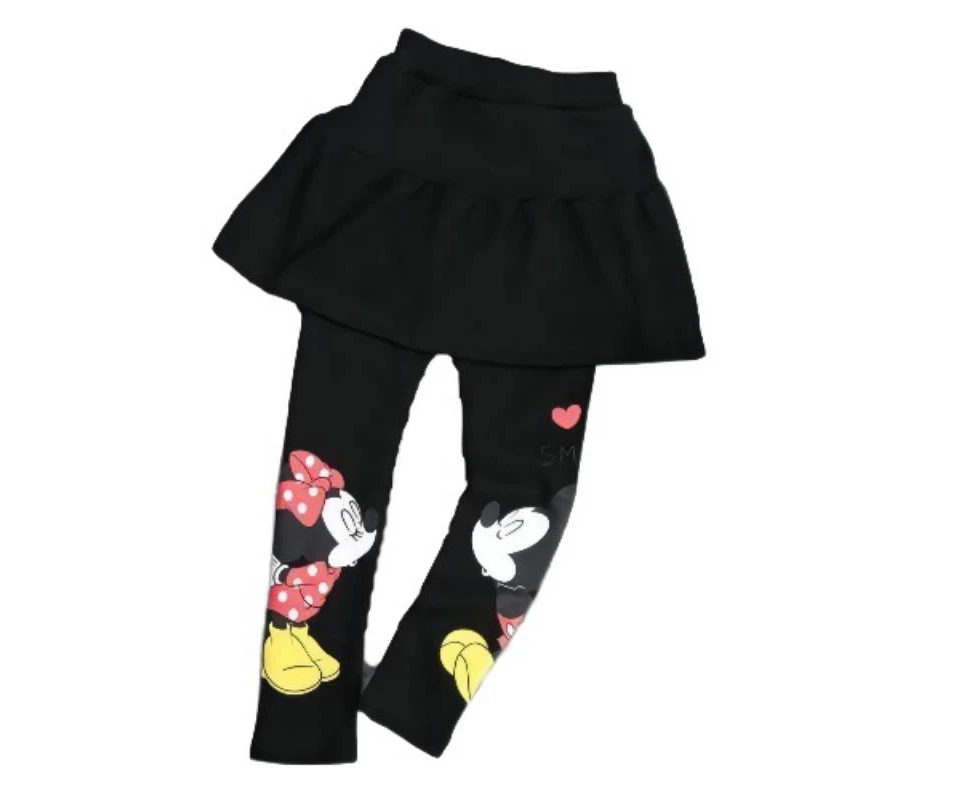 UUE Kids Girls Mickey Minnie Mouse Dress Pants Leggings Skirts Trousers Bottoms - Black