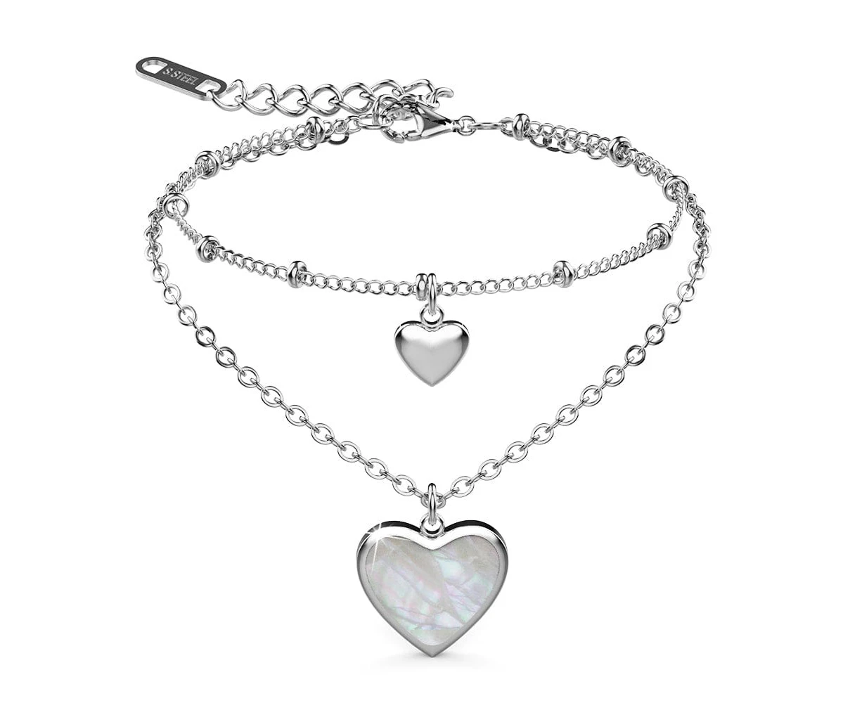 River's Heart Bracelet in High Polished Stainless Steel