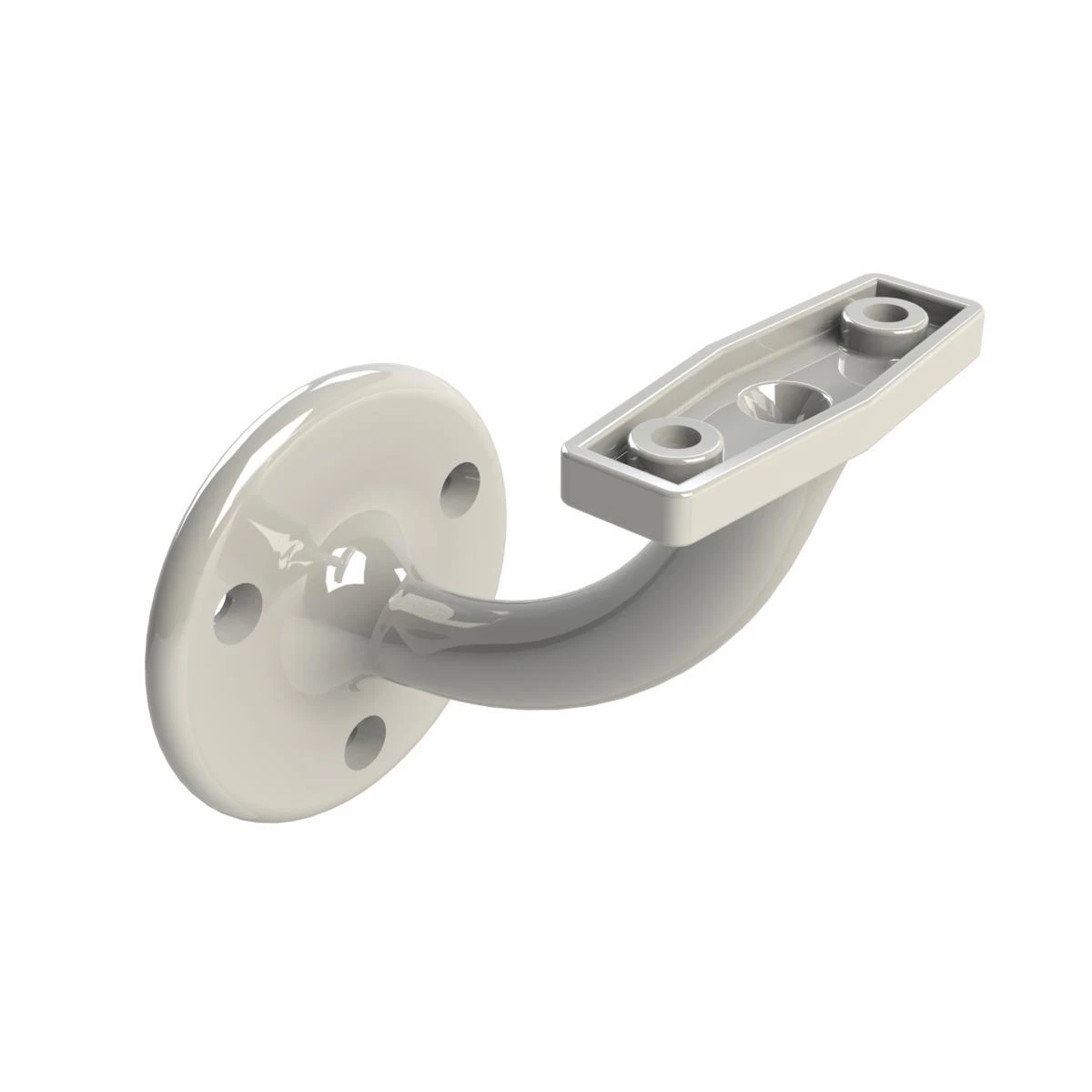 Emro Stair Hand Rail Bracket Conventional Visible Fix 60mm White 440WHPP