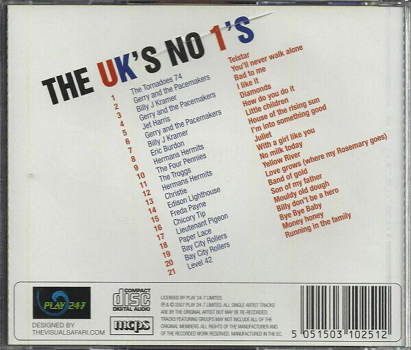 Uk's Number 1's - Various Artists - Compilations MUSIC CD   SEALED