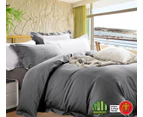 Luxury 400TC Bamboo Egyptian Cotton Quilt Cover Set | Eco Friendly Allergy Free | 2 Sizes - 7 Colours - Charcoal