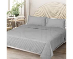 Luxore Diamond Quilted 3pc All Season Coverlet Set | 300GSM Comforter Bedspread Set | 2 Colours - 2 Sizes - Grey