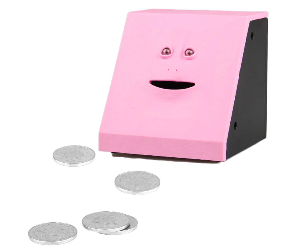 MadeSmart Face Money Eating Box Cute Face Bank Piggy Bank for Children Toys Gifts-Pink Flat