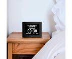 8inch LED Dementia Digital Calendar Clock Alarm Extra Large Day/Week/Month/Year - Black