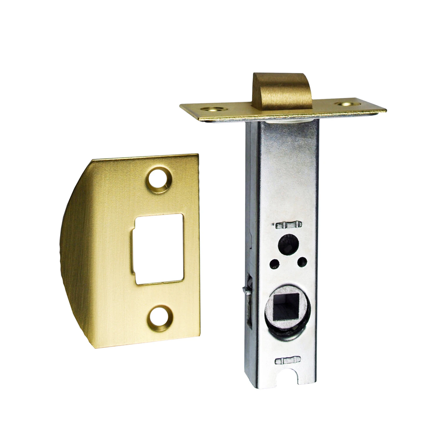 Nidus Tubular Latch Double Sprung 60mm Polished Brass LATDS60-PB