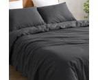 Luxore Linen & Cotton Blend Quilt Cover Set Charcoal