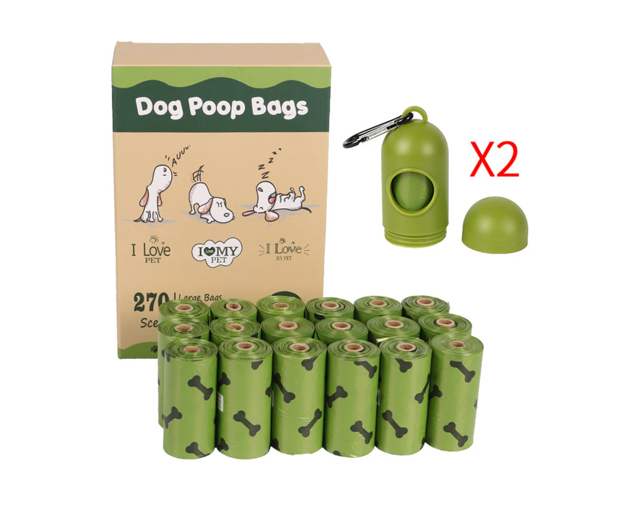 18 Roll Dog Poop Bags Waste Bags with Two Dispenser