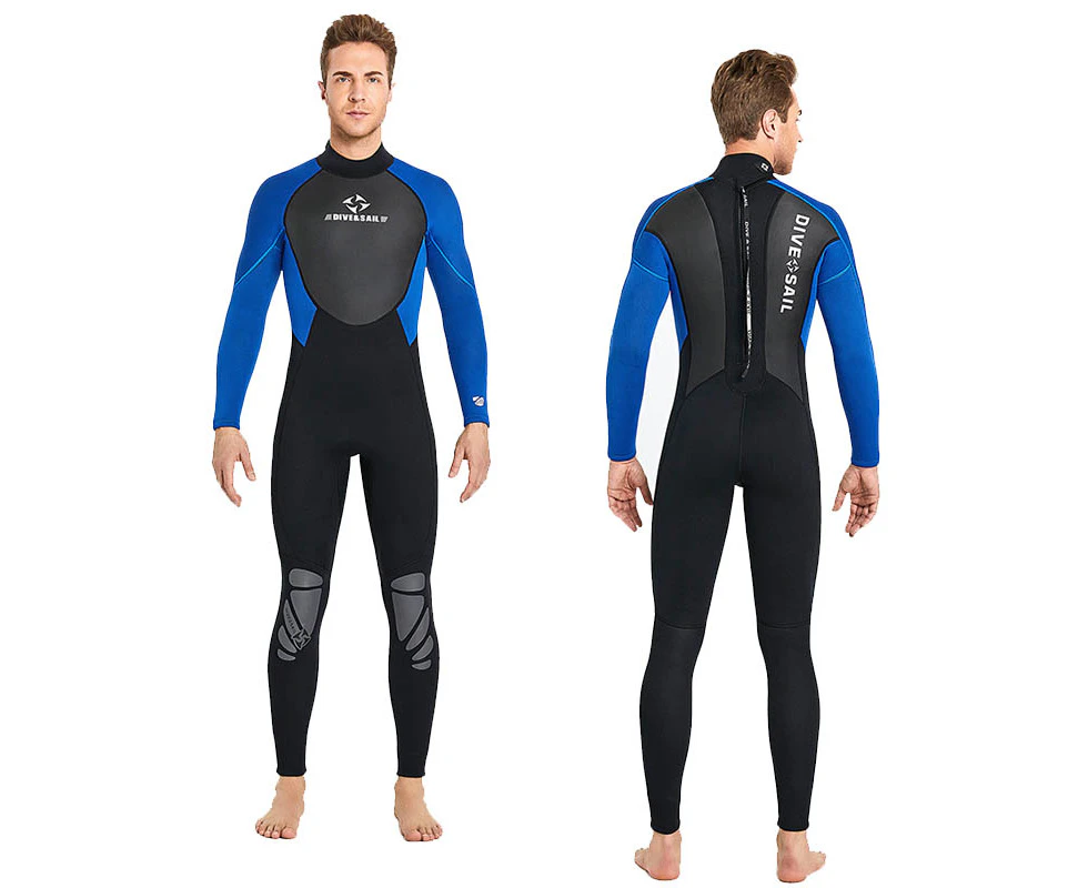 Mr Dive 3mm Mens One Piece Wetsuit-Blue