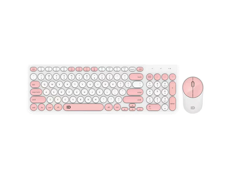 TODO 2.4Ghz Wireless Keyboard Mouse Combo Mac Windows Android - Pink