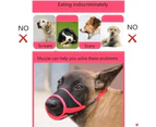 Adjustable Breathable Muzzle Mouth Cover For Pet Dogs - Red