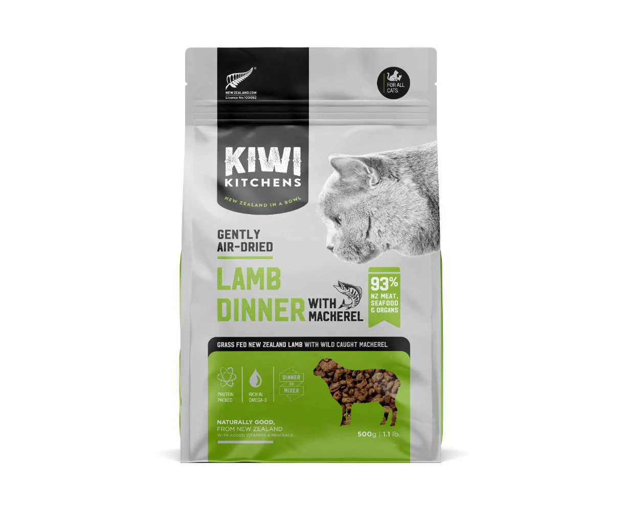 Kiwi Kitchens Lamb Dinner with Mackeral Air Dried Cat Food 500g