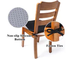 Indoor Chair Pad with Ties, Dining Chair Pads, Non Slip Seat Cushions for Kitchen Chairs (4/6/8 PCS, Black)