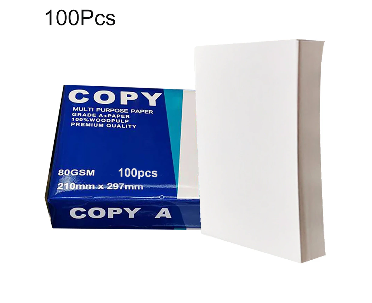 100Pcs Multifunction Crafts Arts Printer A4 Copy Paper Office School Supplies-White