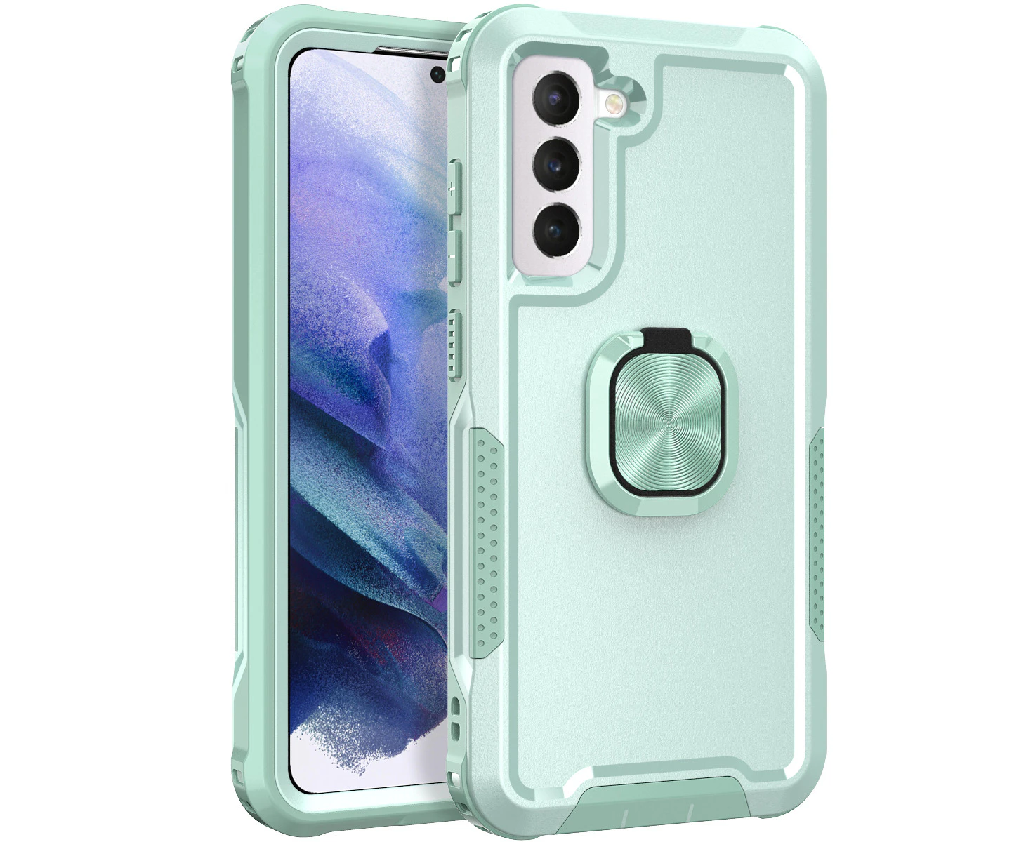 LD Shockproof Protective Bumpers Phone Cases for Galaxy S21 FE-Green