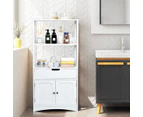 Giantex Storage Cabinet Display Shelf Cupboard Wooden Organiser Bathroom White