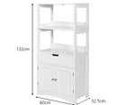 Giantex Storage Cabinet Display Shelf Cupboard Wooden Organiser Bathroom White