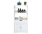 Giantex Storage Cabinet Display Shelf Cupboard Wooden Organiser Bathroom White