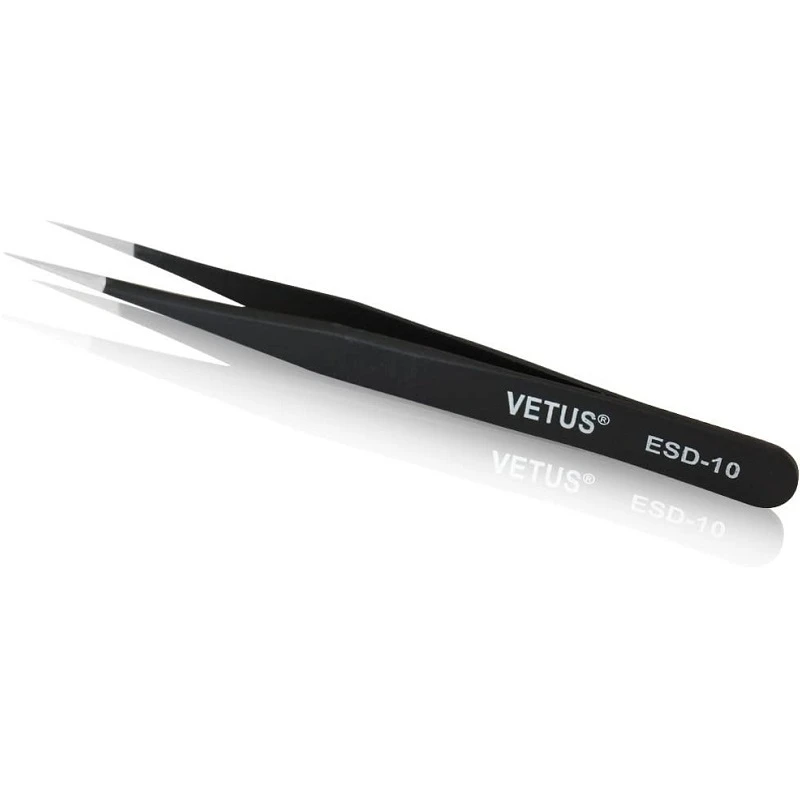 VETUS Stainless Steel Anti-static Tweezers Precise Hand Tool ESD-10 ESD-11 ESD-12 ESD-13 ESD-14 ESD-15 ESD-16 ESD-17 - ESD-10