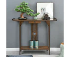 Vintage Hall Console Table Accent Table Entryway with Drawer Storage Shelf Wood