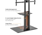 Brateck Heavy-Duty Modern TV Floor Stand With Equipment Shelf For most 45'-90 TVs( Walnut colour)